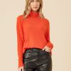 One Grey Day Sloane Cashmere Turtleneck - Poppy | Pullovers