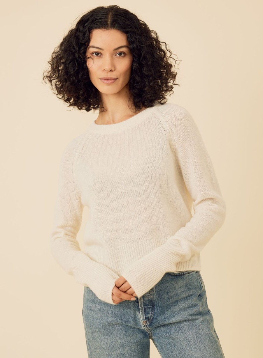 One Grey Day Blakely Cashmere Crewneck - Ivory | Pullovers