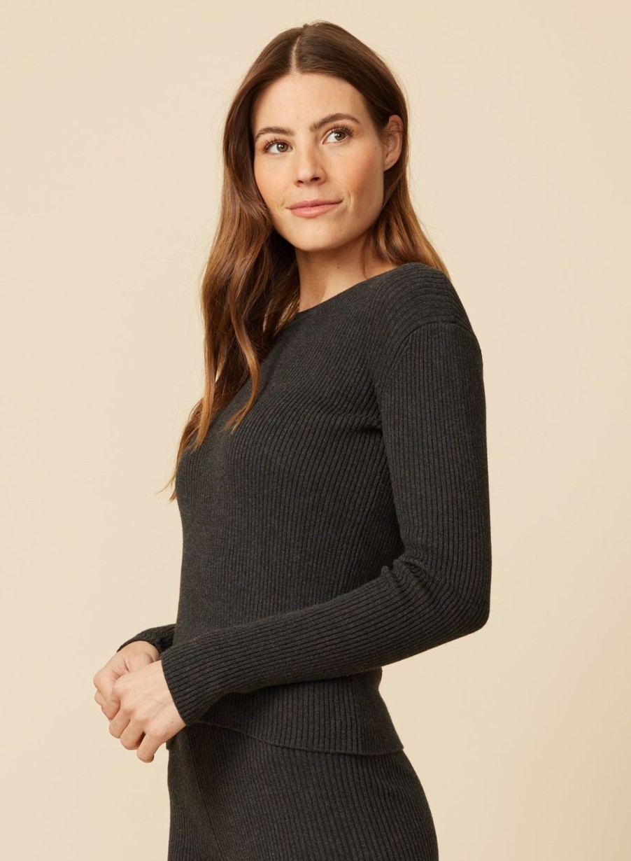 One Grey Day Ventura Ribbed Pullover - Asphalt | Sets