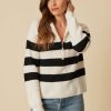 One Grey Day Willow Cashmere Quarter Zip - Snow Combo | Pullovers