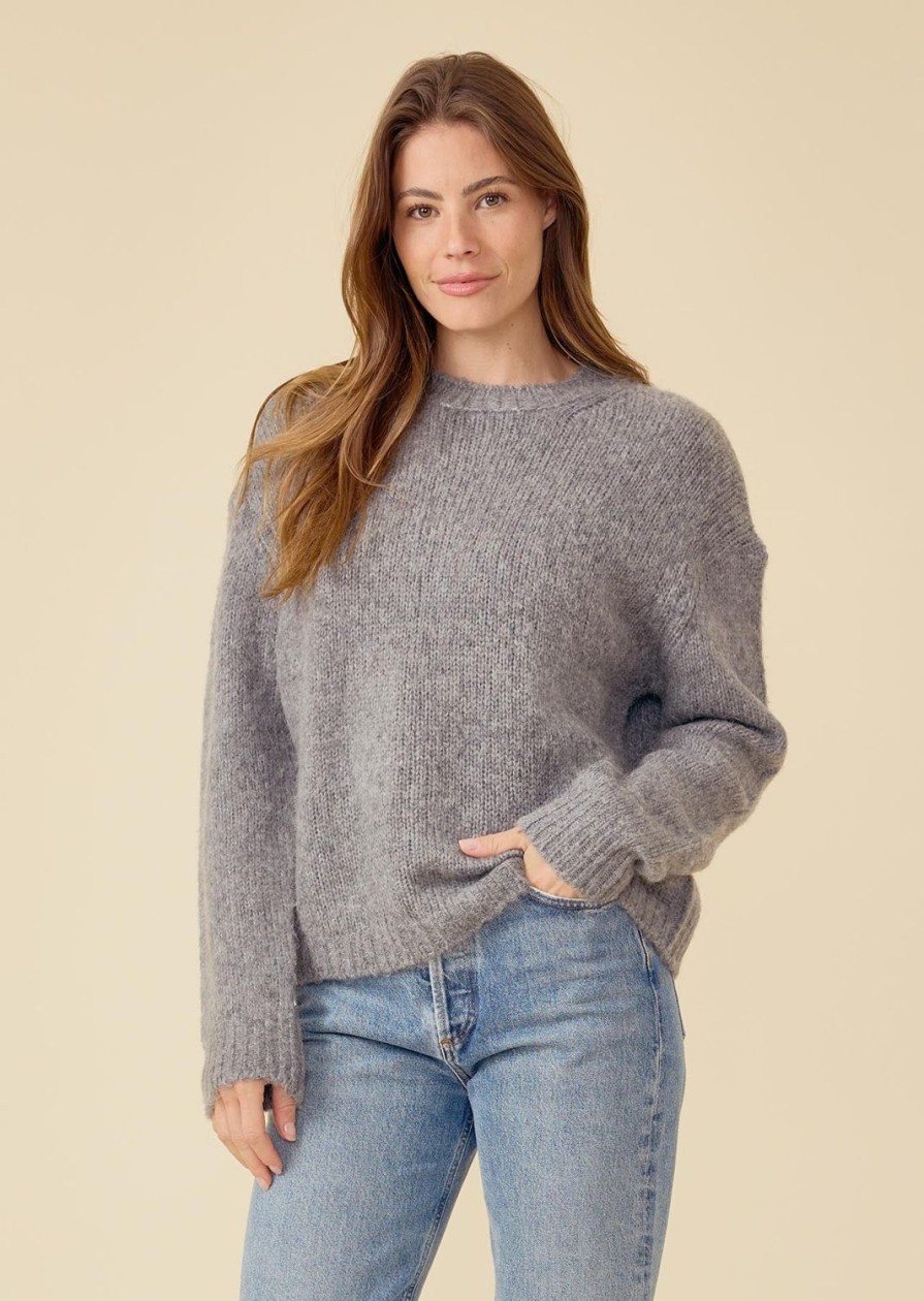 One Grey Day Bardot Pullover - Medium Heather Grey | Pullovers