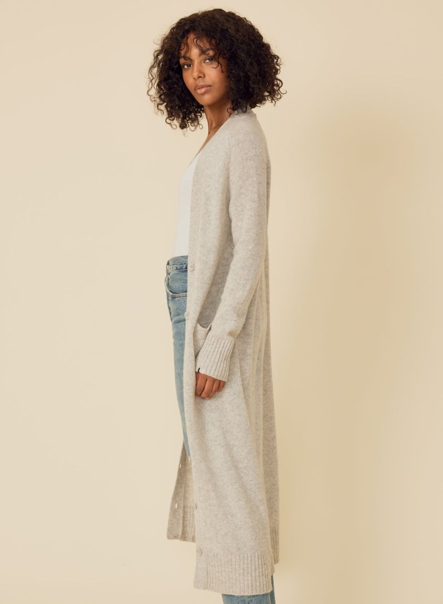 One Grey Day Morgan Cashmere Duster - Heather Grey | Cardigans/Dusters