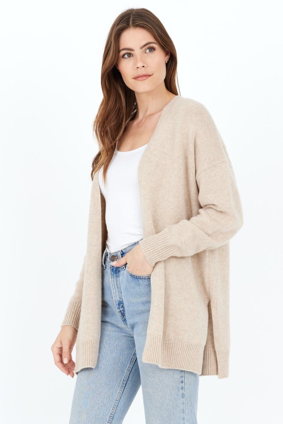 One Grey Day Lyle Cashmere Cardigan - Oatmeal | Cardigans/Dusters