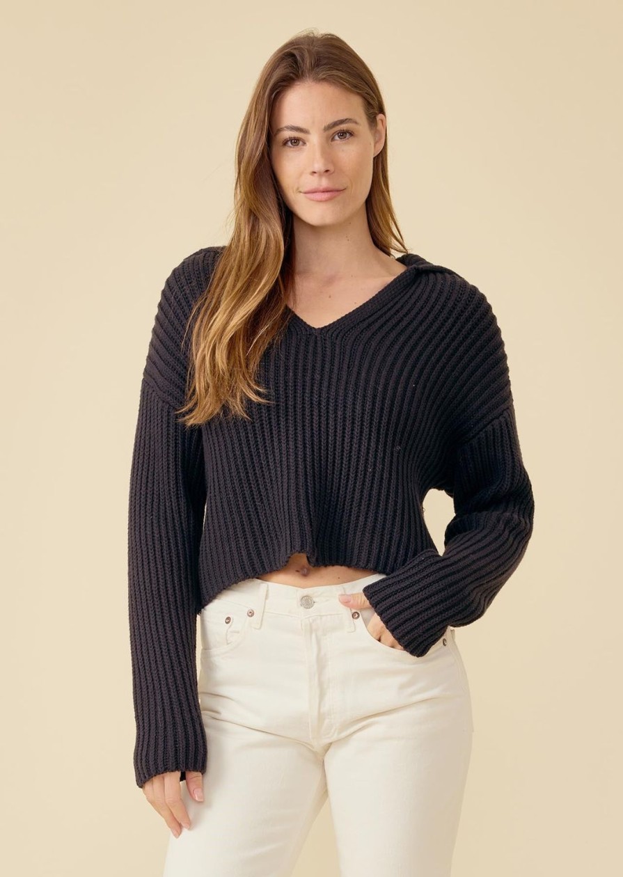 One Grey Day Brooklyn Polo - Black | Pullovers