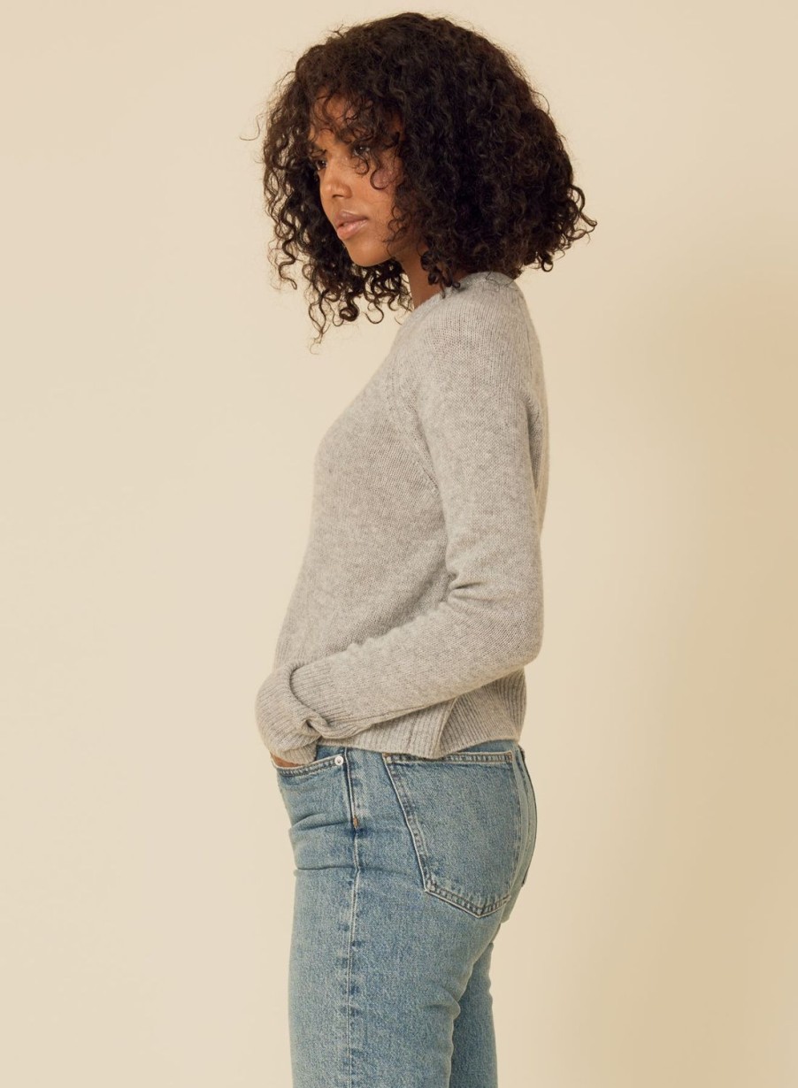 One Grey Day Blakely Cashmere Crewneck - Heather Grey | Pullovers