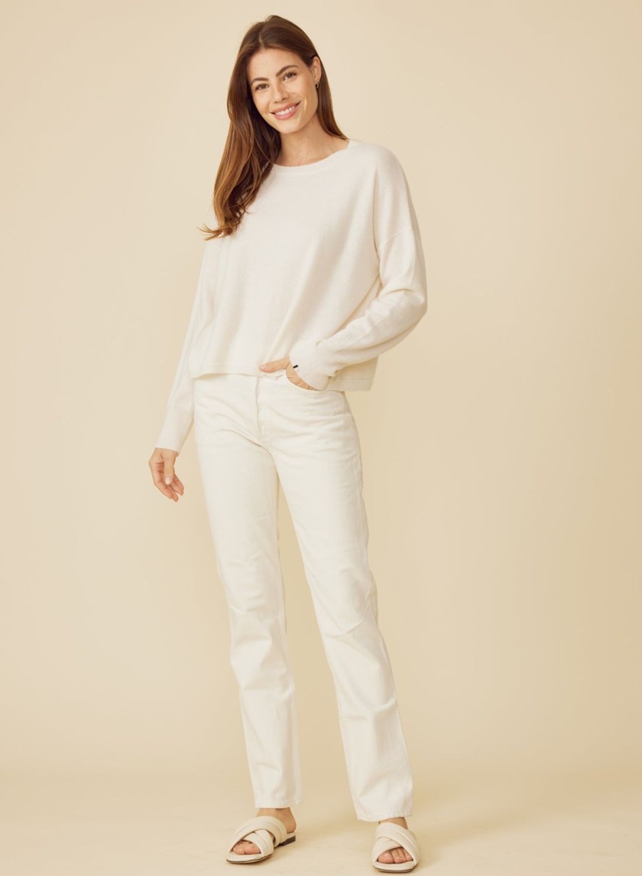 One Grey Day Scarlett Cashmere Pullover - Ivory | Pullovers