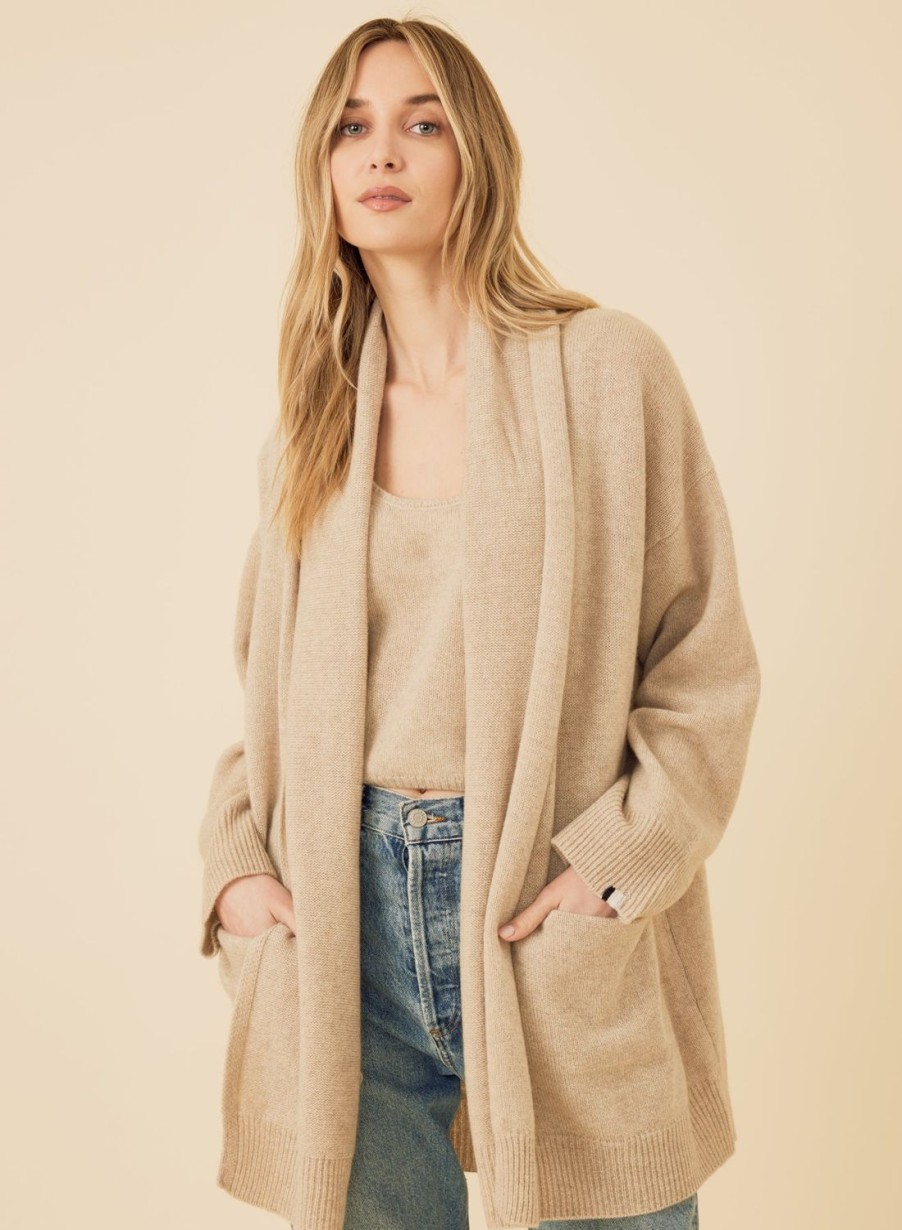 One Grey Day Bixby Cashmere Cardigan - Oatmeal | Cardigans/Dusters