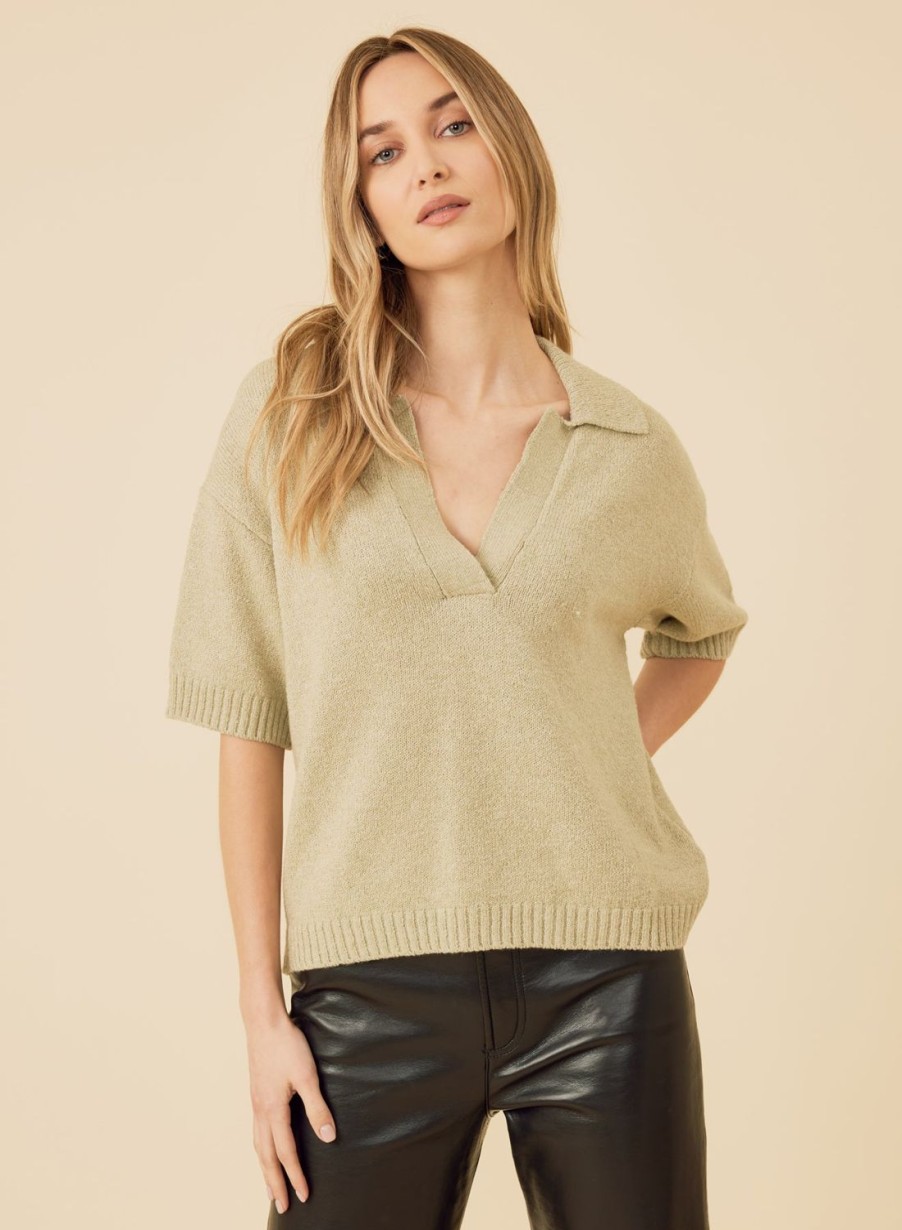 One Grey Day Arpi Polo - Sage | Pullovers