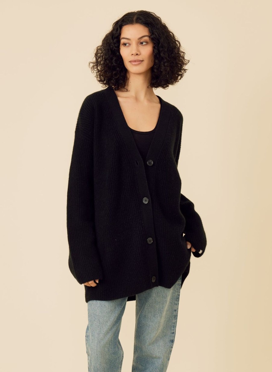 One Grey Day Pacific Cashmere Cardigan - Black | Cardigans/Dusters