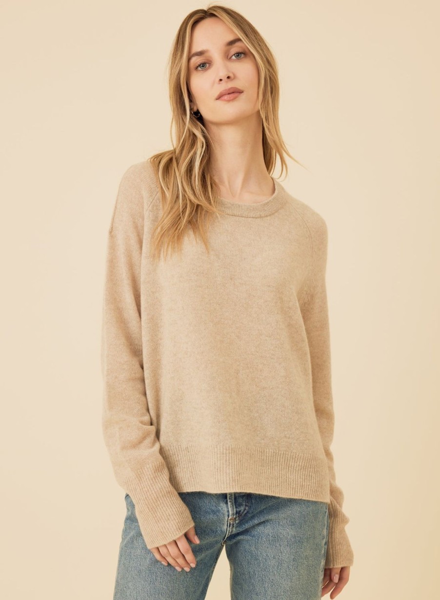 One Grey Day Sloane Cashmere Pullover - Oatmeal | Pullovers