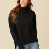 One Grey Day Marin Cashmere Turtleneck - Black | Pullovers