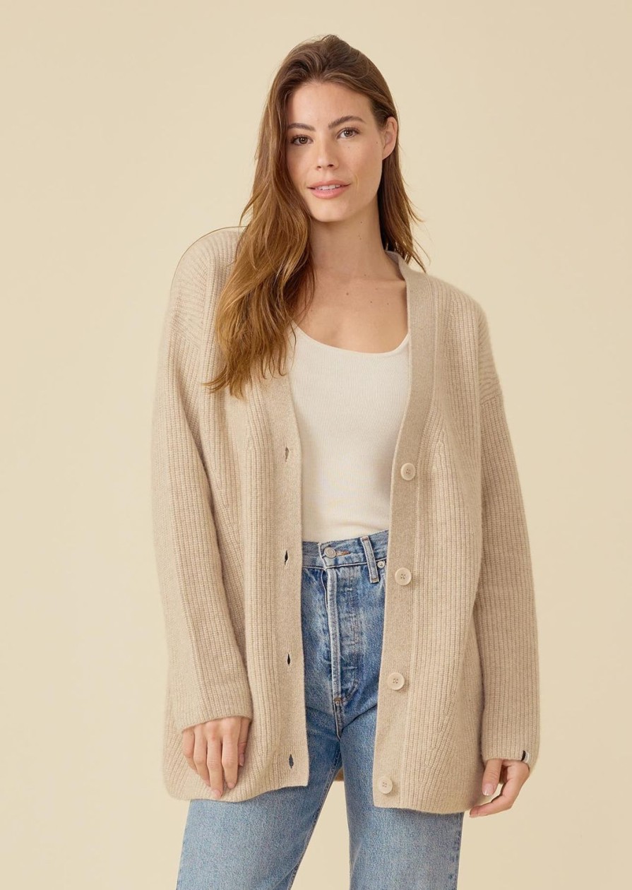 One Grey Day Pacific Cashmere Cardigan - Oatmeal | Cardigans/Dusters