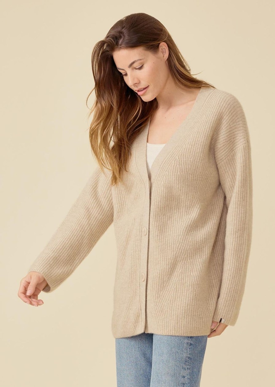 One Grey Day Pacific Cashmere Cardigan - Oatmeal | Cardigans/Dusters