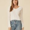 One Grey Day Blakely Cashmere Vneck - Ivory | Pullovers