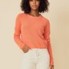 One Grey Day Blakely Cashmere Crewneck - Coral | Pullovers