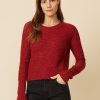 One Grey Day Blakely Cashmere Crewneck - Scarlet Marl | Pullovers