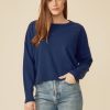 One Grey Day Scarlett Cashmere Pullover - Navy | Pullovers