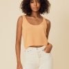 One Grey Day Talia Cashmere Tank - Apricot | Tanks/Tops/Tees