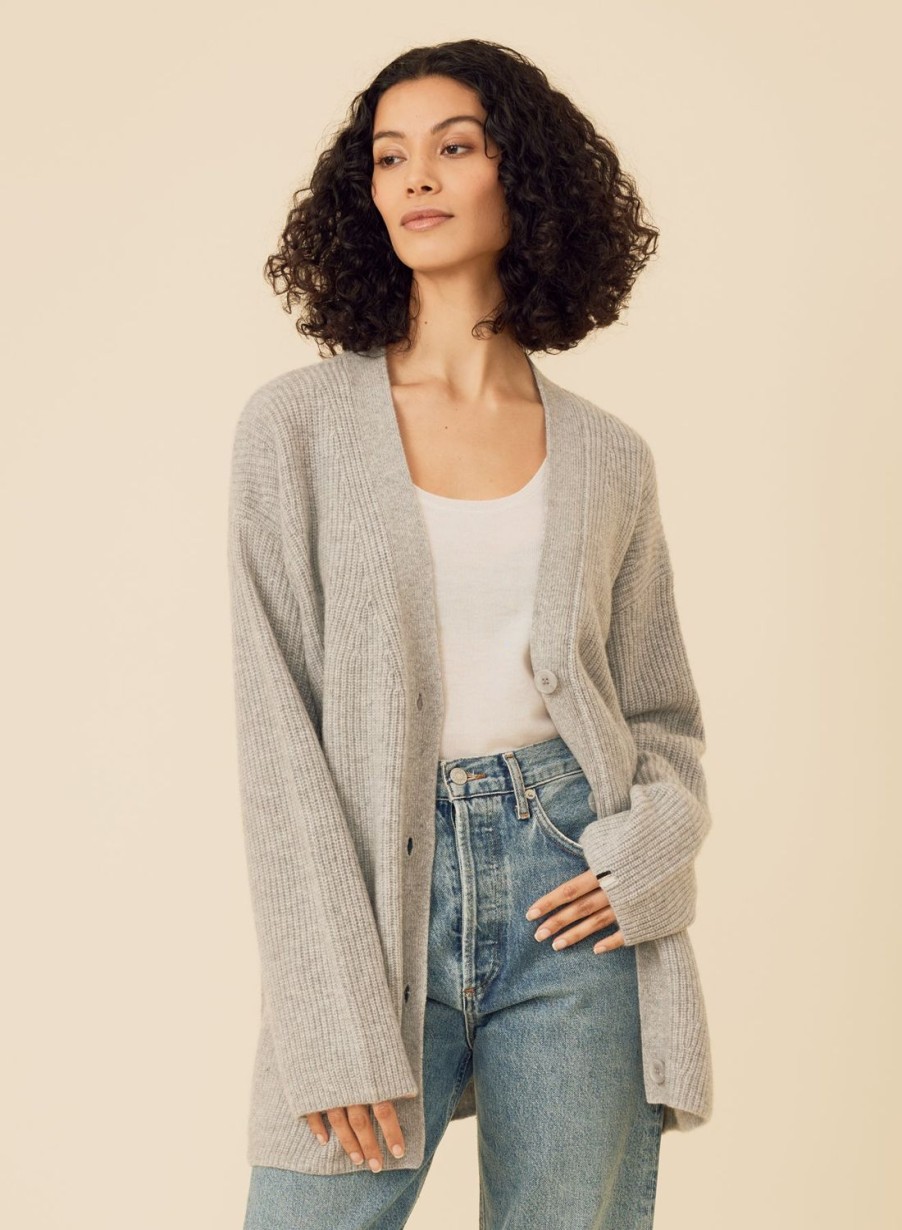 One Grey Day Pacific Cashmere Cardigan - Heather Grey | Cardigans/Dusters