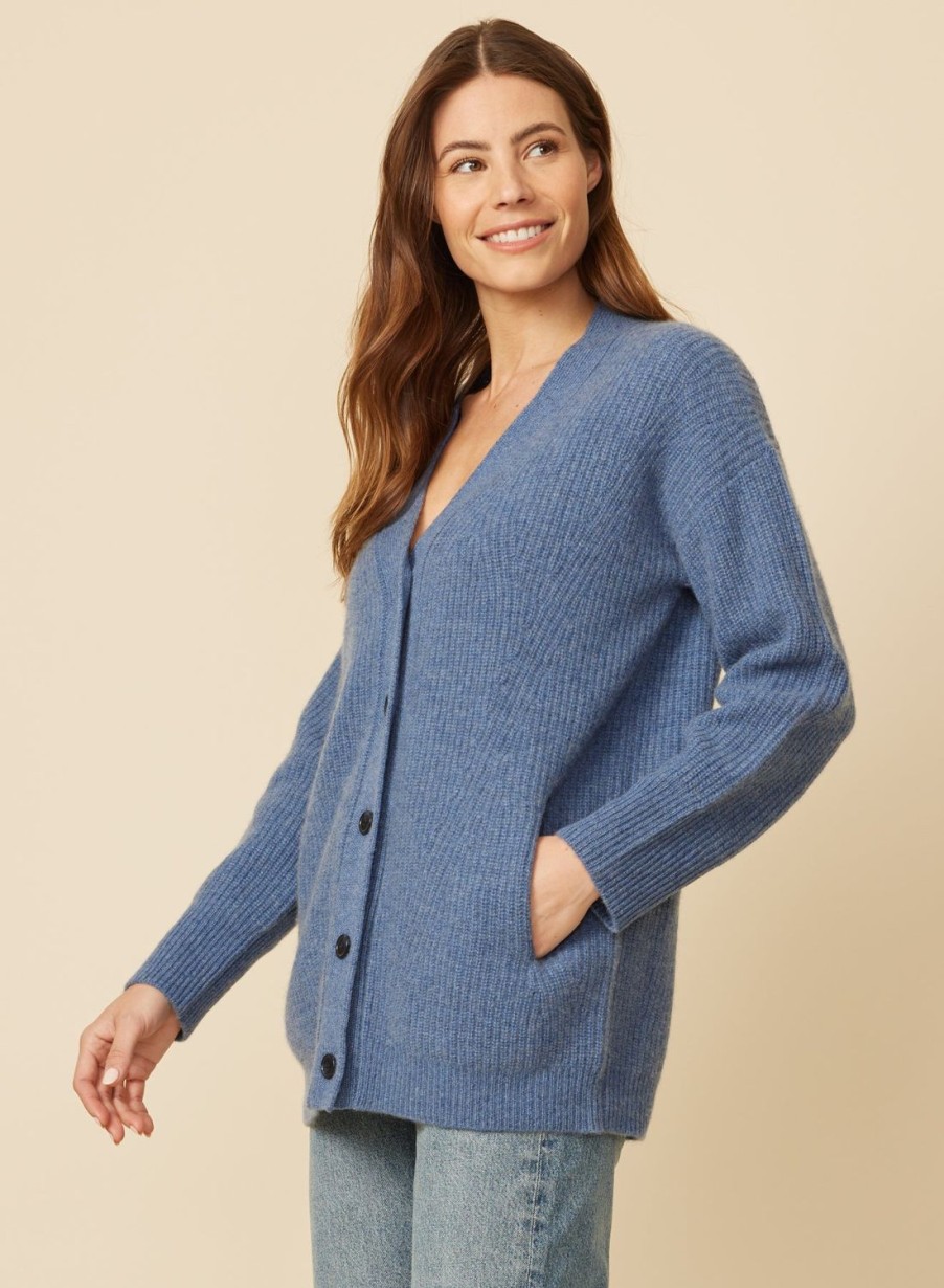 One Grey Day Newport Cashmere Cardigan - Cerulean | Cardigans/Dusters