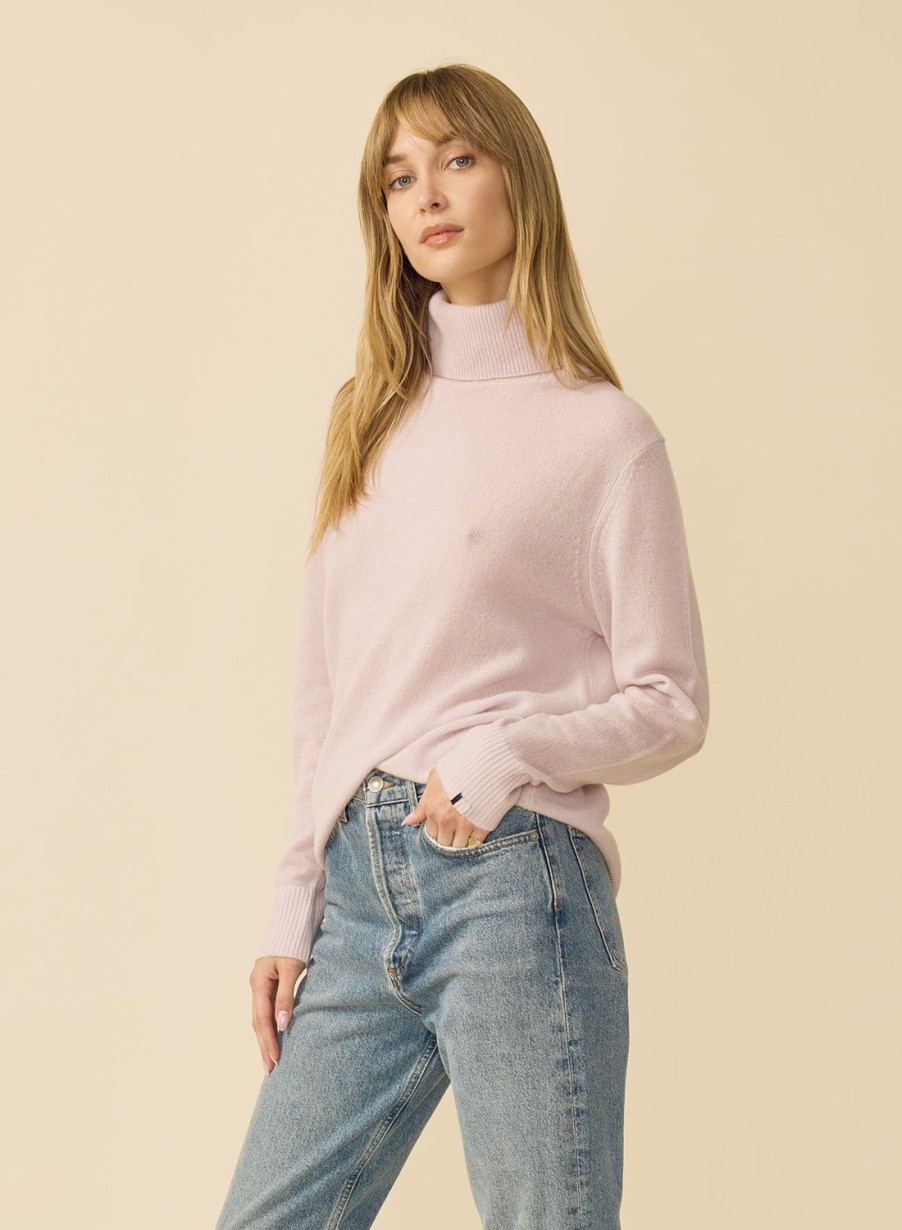 One Grey Day Sloane Cashmere Turtleneck - Orchid | Pullovers