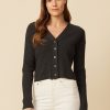 One Grey Day Millie Ribbed Cardigan - Asphalt | Cardigans/Dusters