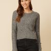 One Grey Day Blakely Cashmere Crewneck - Charcoal Marl | Pullovers