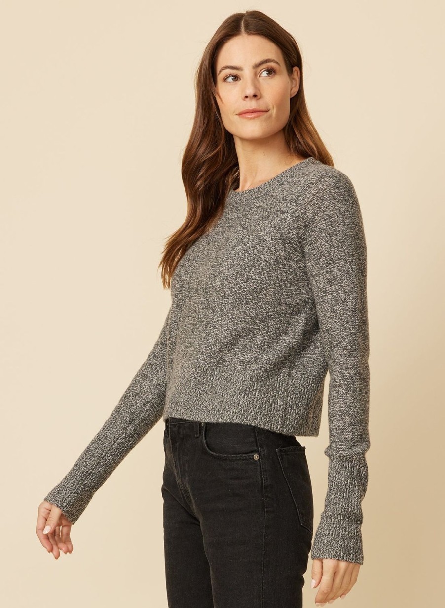 One Grey Day Blakely Cashmere Crewneck - Charcoal Marl | Pullovers