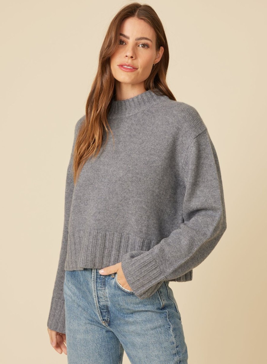 One Grey Day Adelaida Cashmere Pullover - Stone | Pullovers