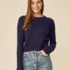 One Grey Day Blakely Cashmere Crewneck - Navy | Pullovers