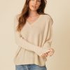 One Grey Day Sloane Cashmere V-Neck - Oatmeal | Pullovers