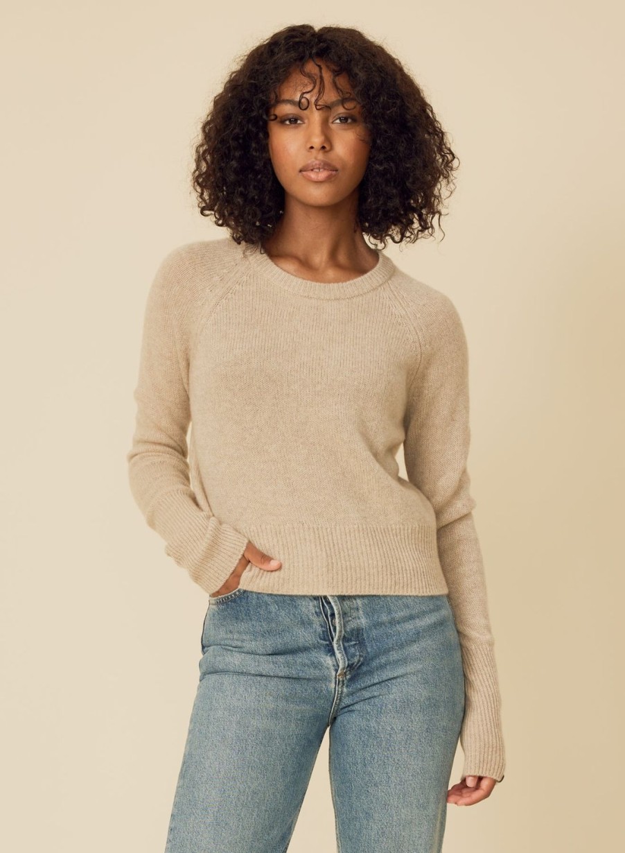 One Grey Day Blakely Cashmere Crewneck - Oatmeal | Pullovers