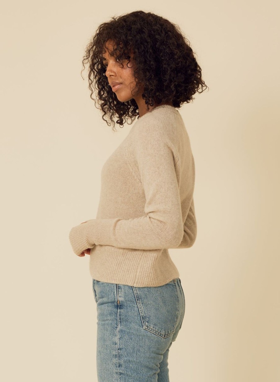 One Grey Day Blakely Cashmere Crewneck - Oatmeal | Pullovers