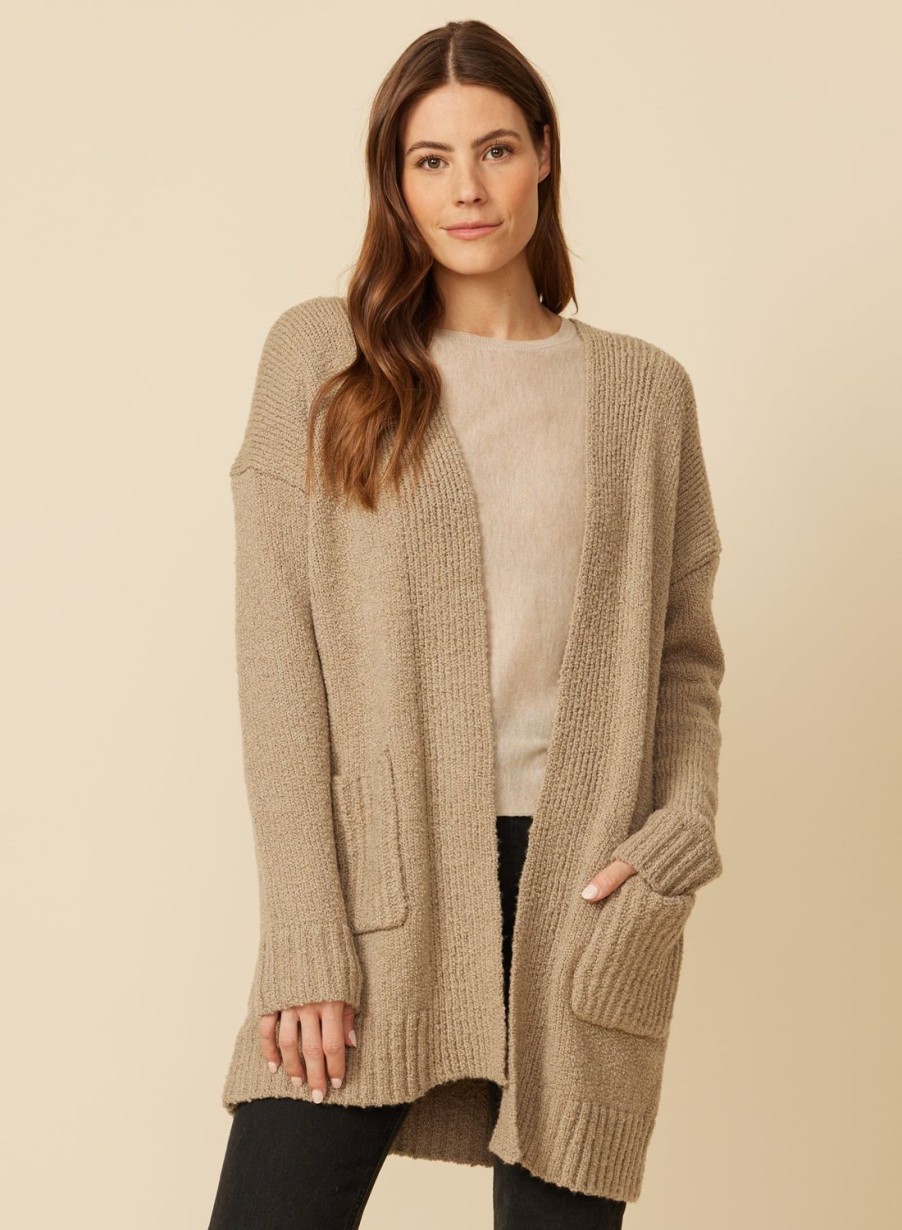 One Grey Day Napa Boucle Cardigan - Driftwood | Cardigans/Dusters