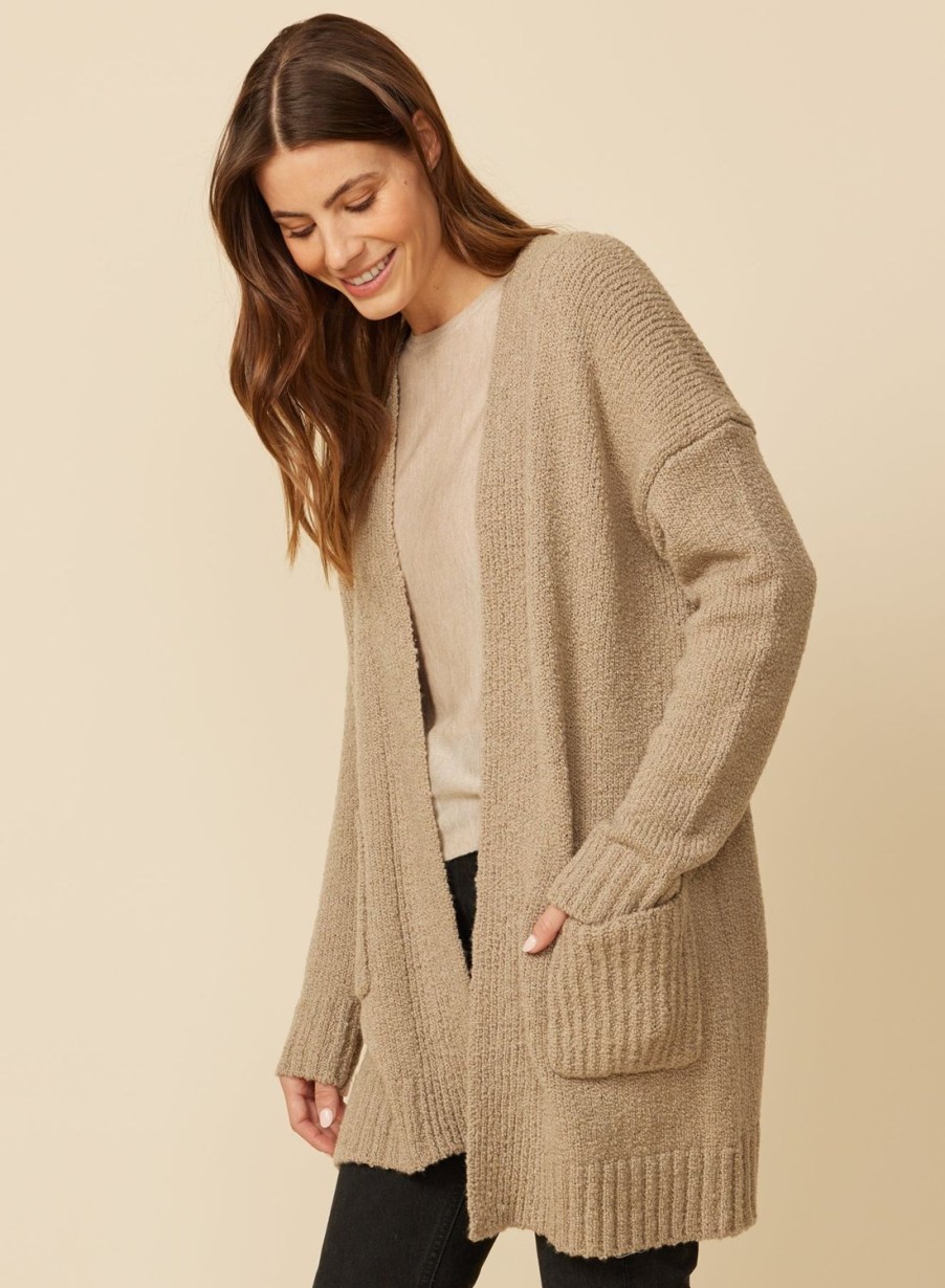 One Grey Day Napa Boucle Cardigan - Driftwood | Cardigans/Dusters