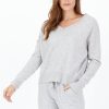 One Grey Day Spencer Cashmere V-Neck - Heather Grey | Pullovers