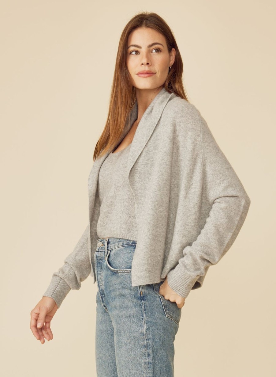 One Grey Day Ariel Cashmere Cardigan - Heather Grey | Cardigans/Dusters