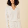 One Grey Day Bianca Polo - White | Pullovers