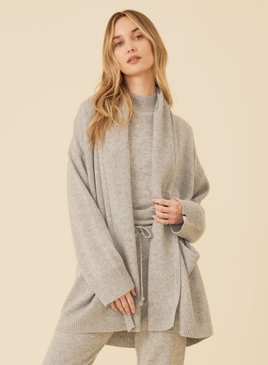 One Grey Day Bixby Cashmere Cardigan - Heather Grey | Cardigans/Dusters