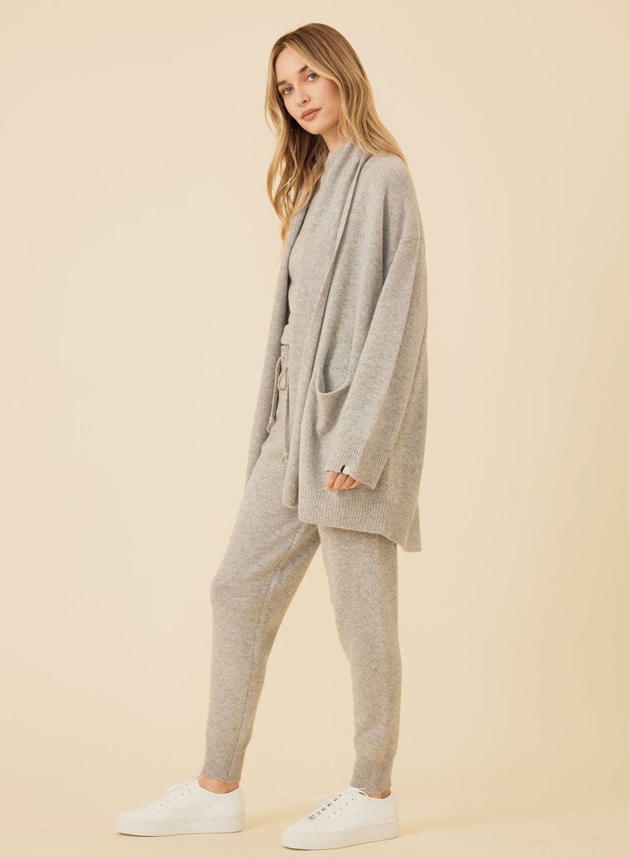 One Grey Day Bixby Cashmere Cardigan - Heather Grey | Cardigans/Dusters