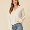 One Grey Day Nori Cashmere Polo - Ivory | Pullovers