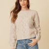 One Grey Day Ellen Cable Pullover - Biscuit | Pullovers