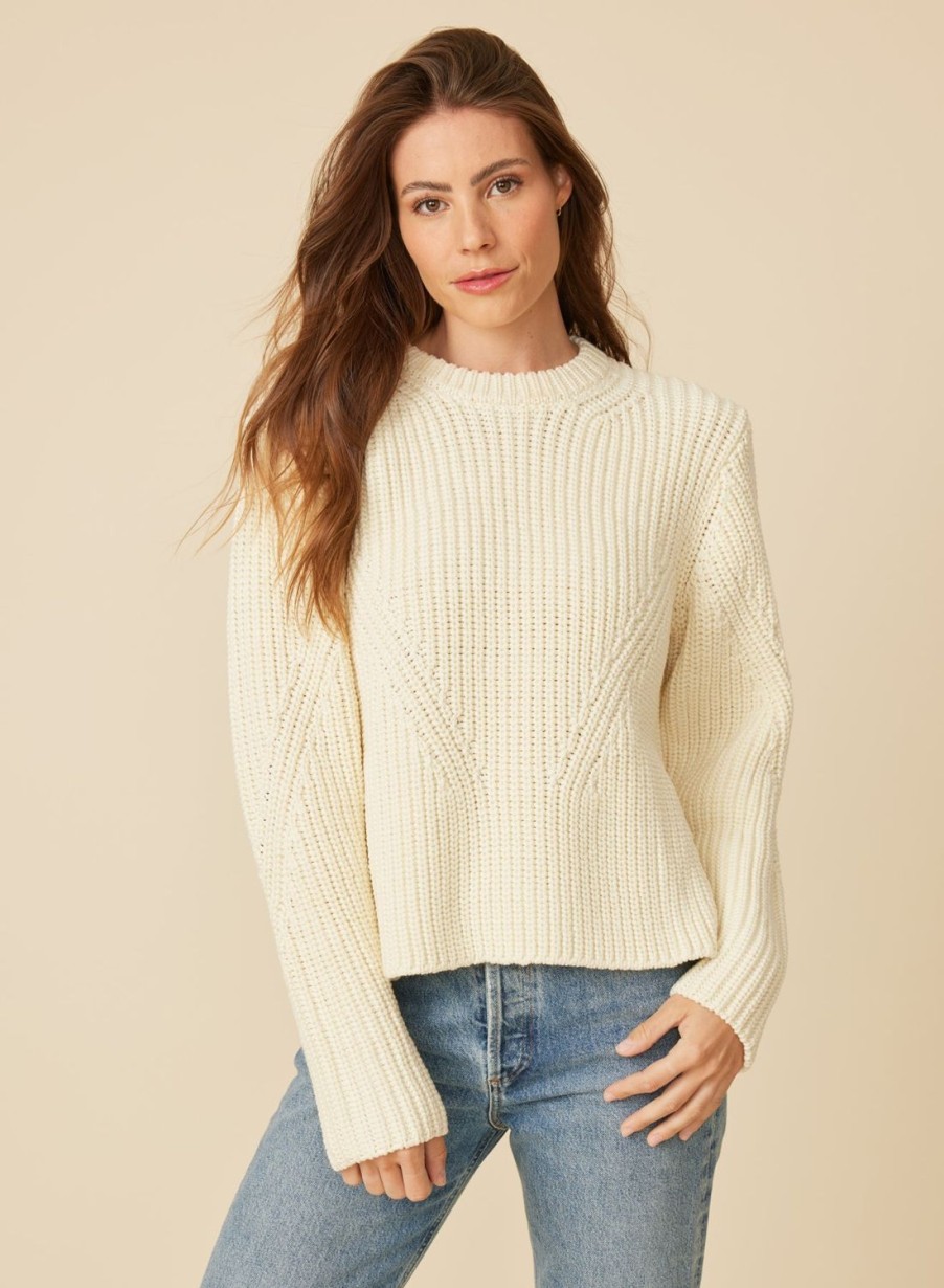 One Grey Day Laurel Ribbed Pullover - Snow | Pullovers