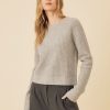 One Grey Day Blakely Rib Cashmere Pullover - Heather Grey | Pullovers