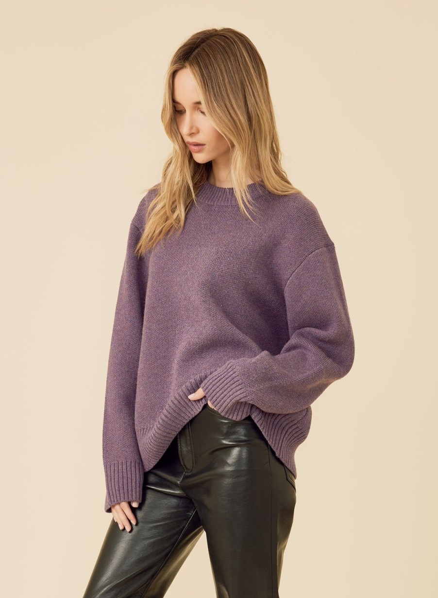 One Grey Day Solomon Pullover - Aubergine | Pullovers