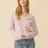 One Grey Day Blakely Cashmere Vneck - Orchid | Pullovers