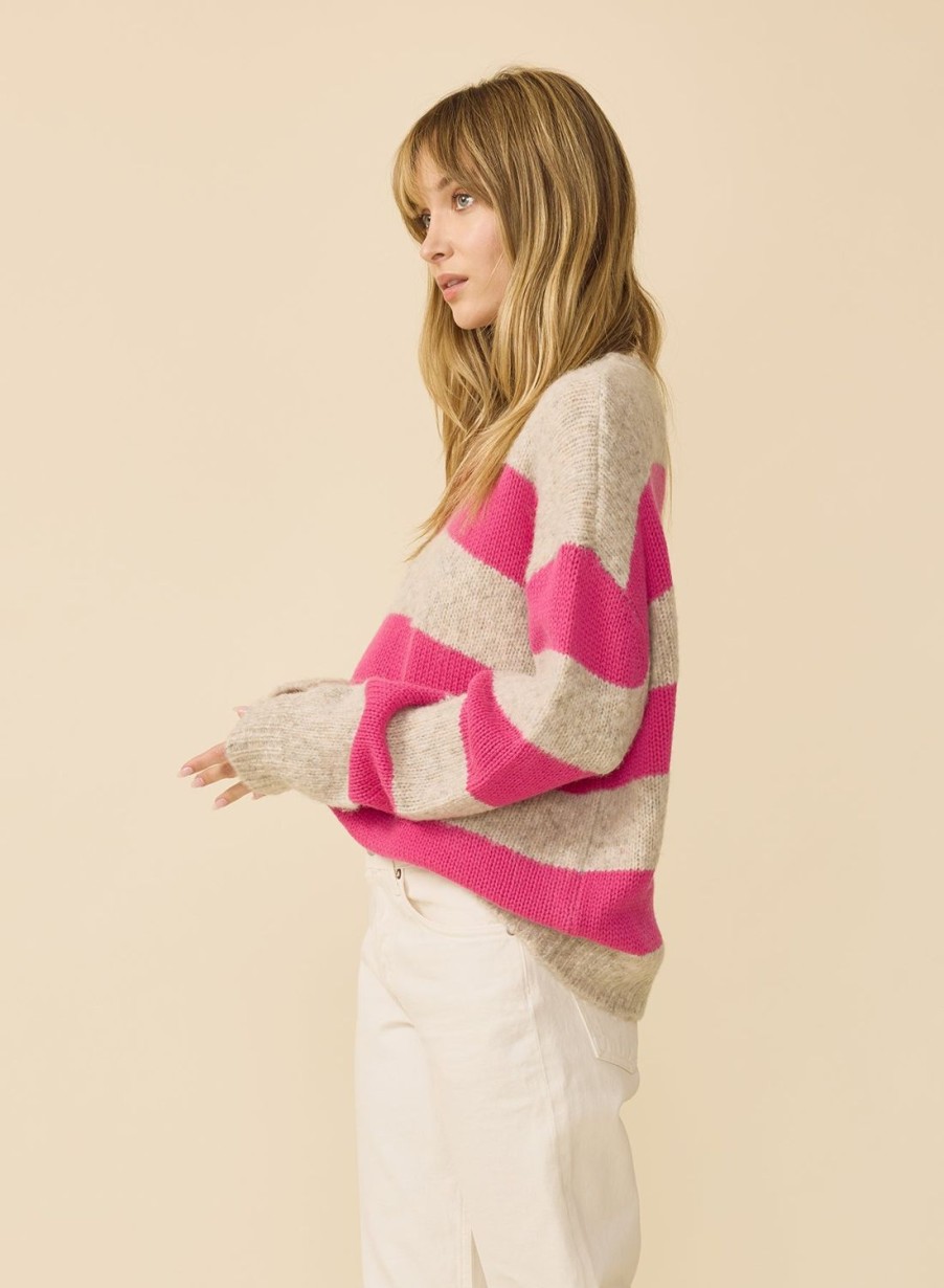 One Grey Day David Pullover - Bright Rose Combo | Pullovers