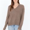 One Grey Day Sloane Cashmere V-Neck - Chocolate | Pullovers