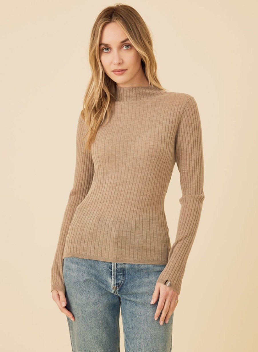 One Grey Day Carter Merino Mockneck - Fawn | Tanks/Tops/Tees