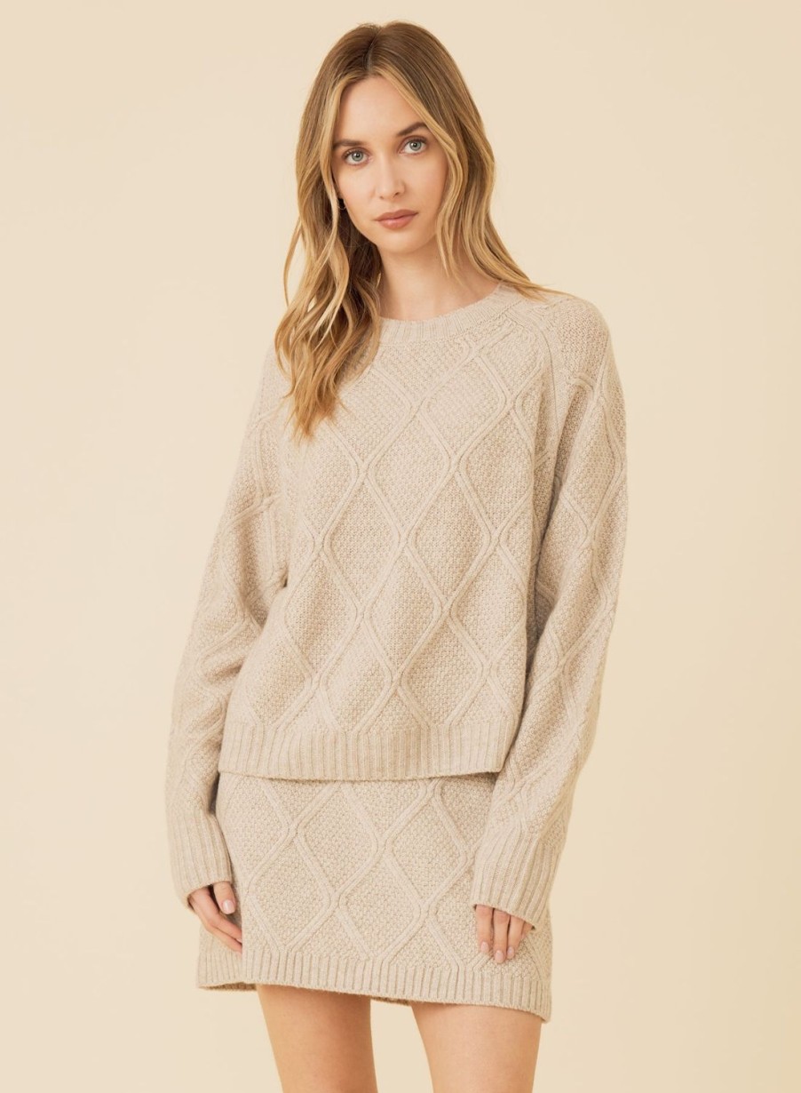 One Grey Day Amelia Knit Pullover - Biscuit | Pullovers